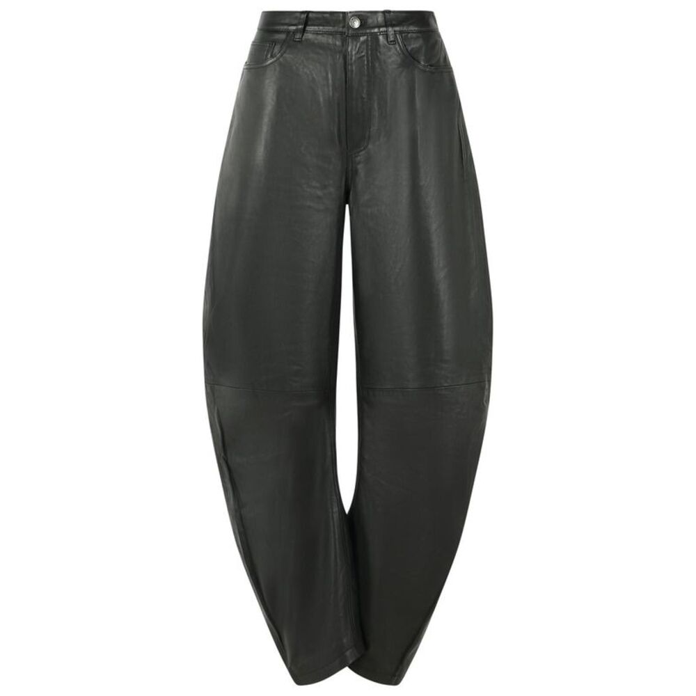 Rotate Barrel Pants In Black Leather Women